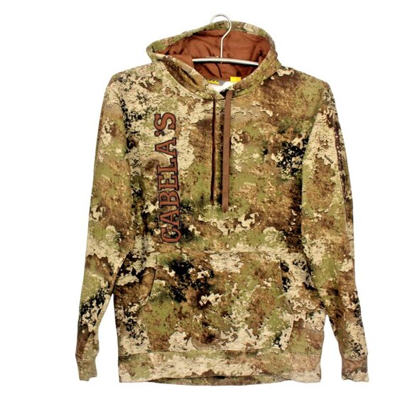 Cabelas Opening Day III Hunting Hoodie Mens Med Camo Green Strata Pouch Pocket - Picture 1 of 8
